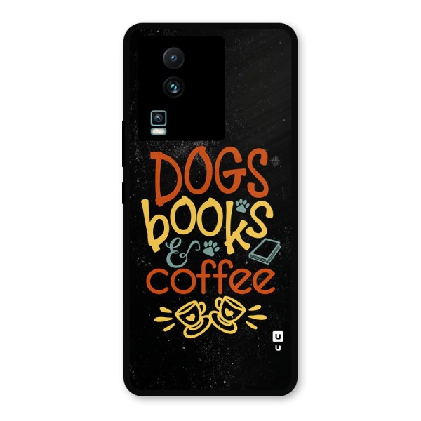Dogs Books Coffee Metal Back Case for iQOO Neo 7 Pro