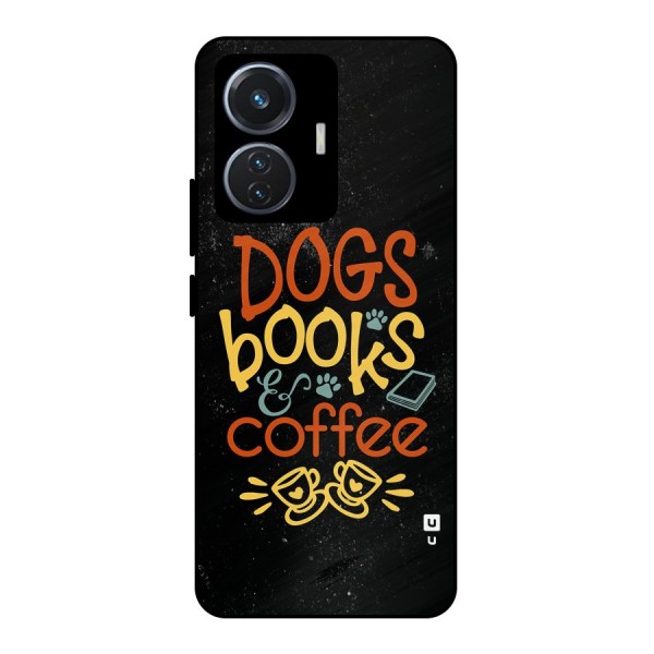 Dogs Books Coffee Metal Back Case for iQOO Z6 44W