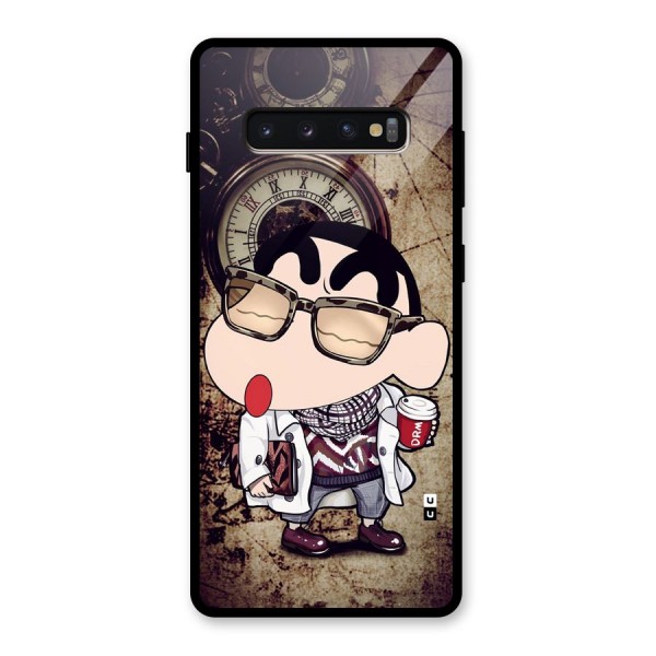 Dope Shinchan Glass Back Case for Galaxy S10 Plus