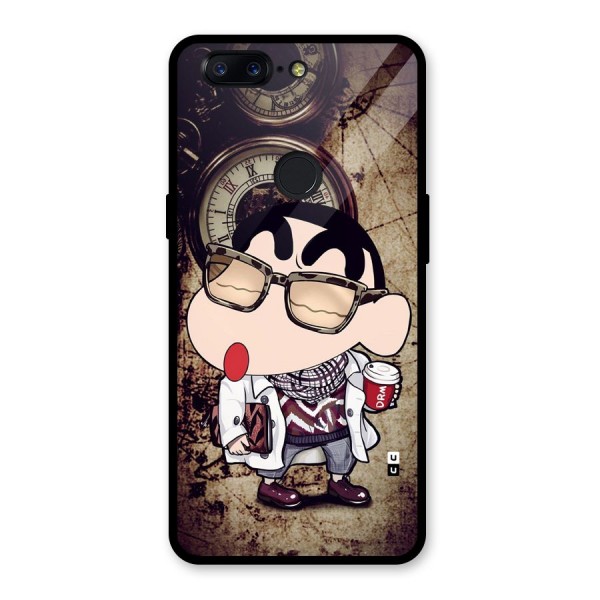 Dope Shinchan Glass Back Case for OnePlus 5T