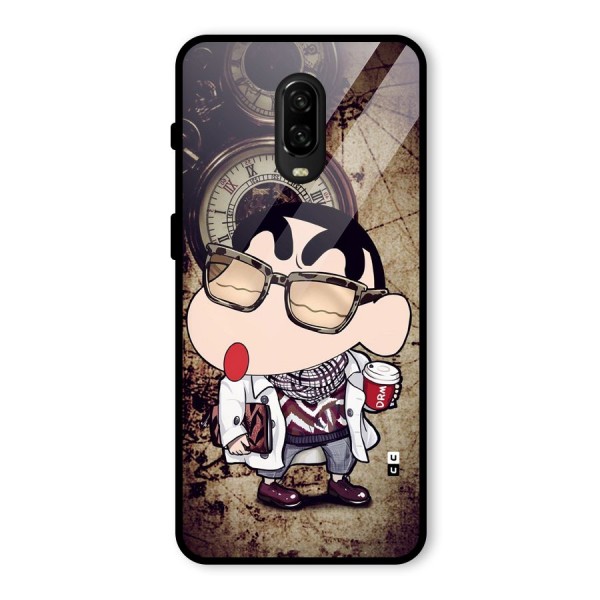 Dope Shinchan Glass Back Case for OnePlus 6T