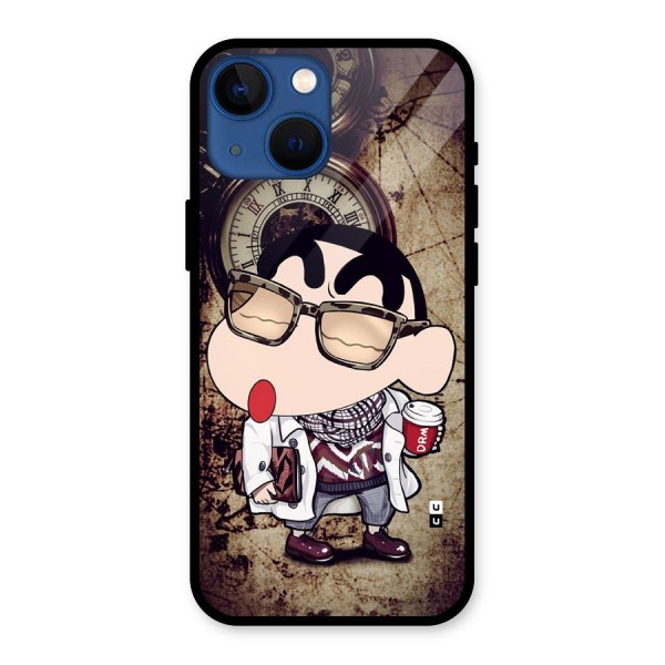 Dope Shinchan Glass Back Case for iPhone 13 Mini