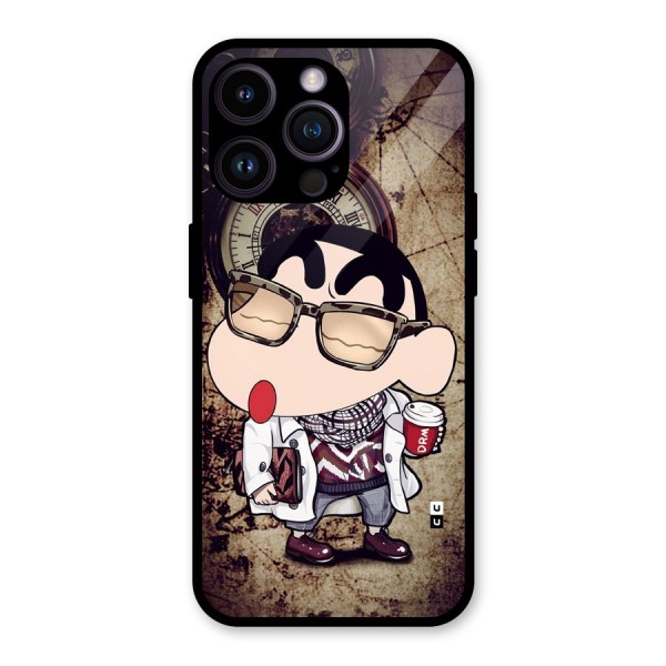 Dope Shinchan Glass Back Case for iPhone 14 Pro Max
