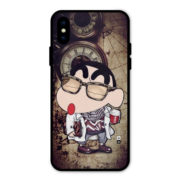 Dope Shinchan Metal Back Case for iPhone X