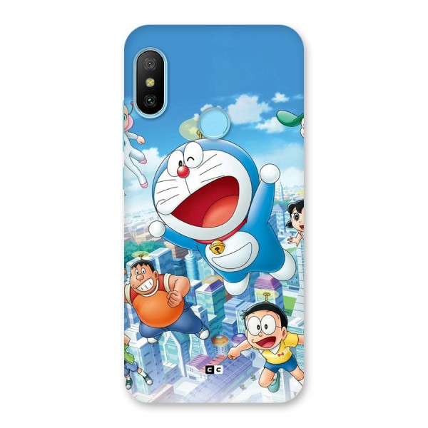 Doremon Flying Back Case for Redmi 6 Pro