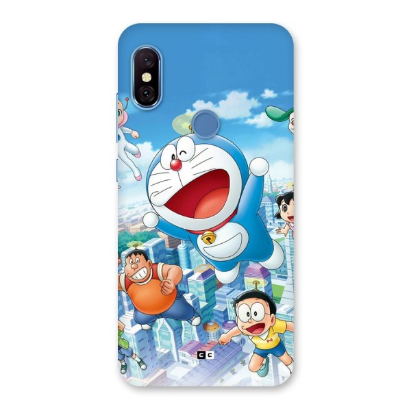 Doremon Flying Back Case for Redmi Note 6 Pro