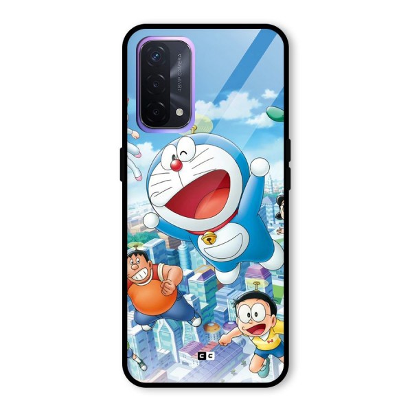 Doremon Flying Glass Back Case for Oppo A74 5G