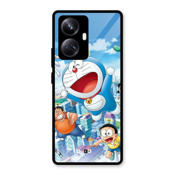 Doremon Flying Glass Back Case for Realme 10 Pro Plus