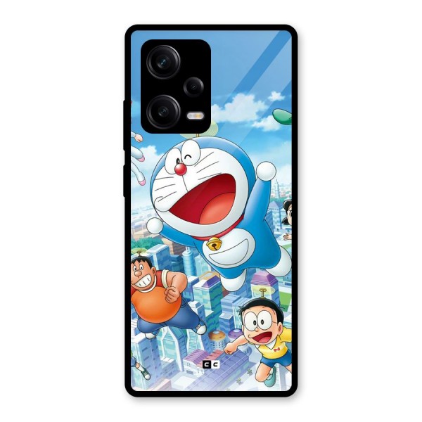 Doremon Flying Glass Back Case for Redmi Note 12 Pro