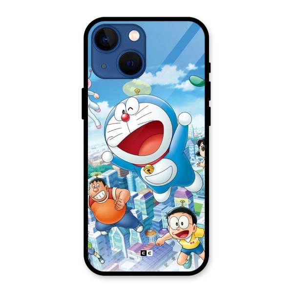 Doremon Flying Glass Back Case for iPhone 13 Mini