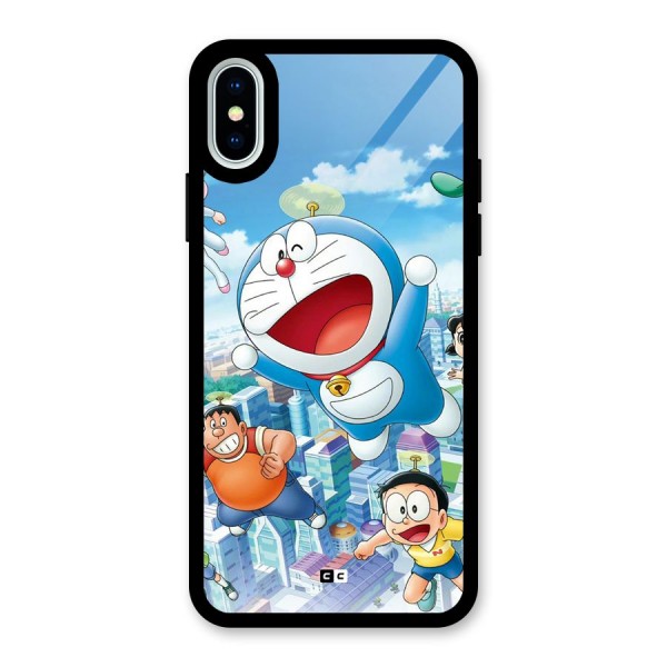 Doremon Flying Glass Back Case for iPhone X