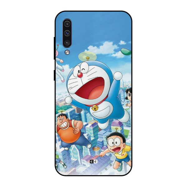 Doremon Flying Metal Back Case for Galaxy A30s