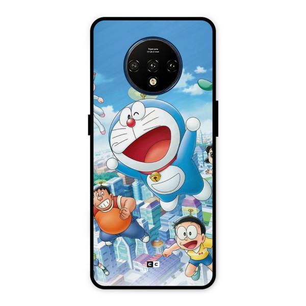 Doremon Flying Metal Back Case for OnePlus 7T