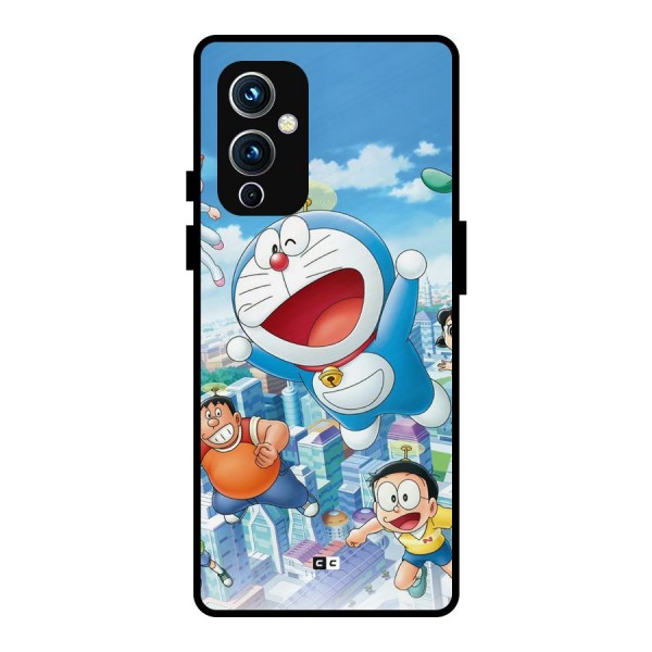 Doremon Flying Metal Back Case for OnePlus 9