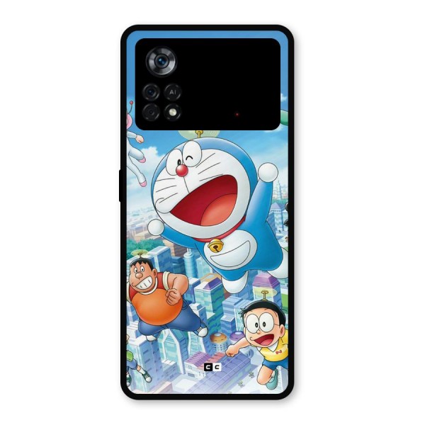 Doremon Flying Metal Back Case for Poco X4 Pro 5G