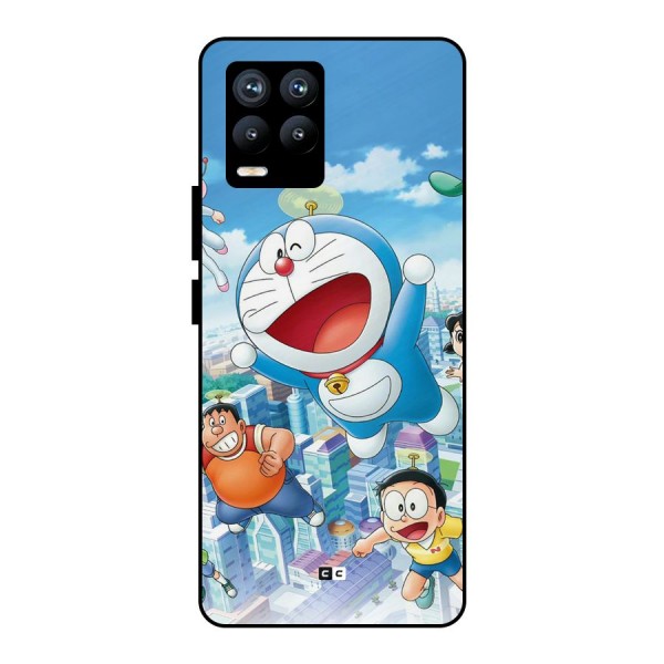 Doremon Flying Metal Back Case for Realme 8 Pro