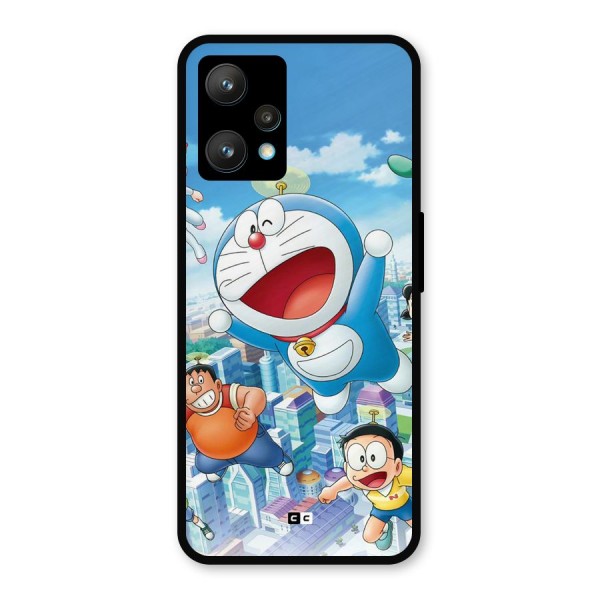 Doremon Flying Metal Back Case for Realme 9 Pro Plus 5G