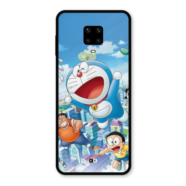 Doremon Flying Metal Back Case for Redmi Note 9 Pro Max