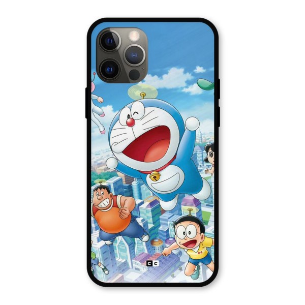 Doremon Flying Metal Back Case for iPhone 12 Pro