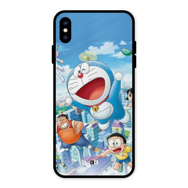 Doremon Flying Metal Back Case for iPhone XS Max