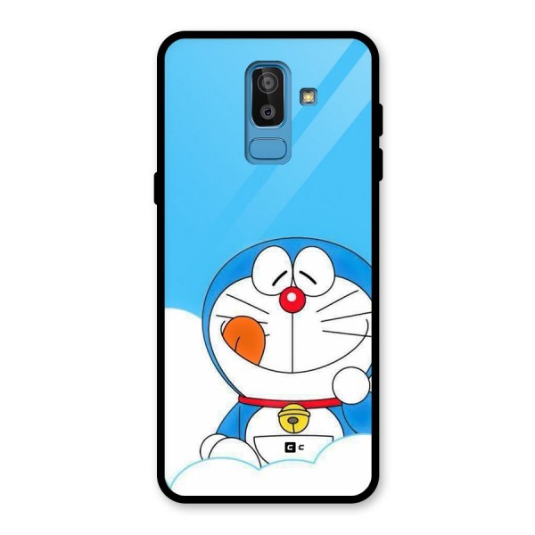 Doremon On Clouds Glass Back Case for Galaxy J8