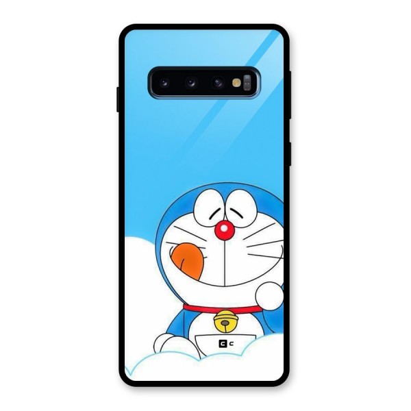 Doremon On Clouds Glass Back Case for Galaxy S10