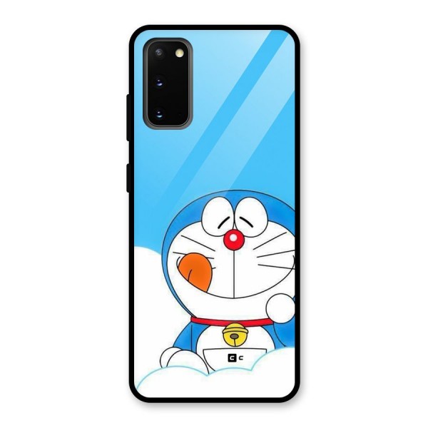Doremon On Clouds Glass Back Case for Galaxy S20