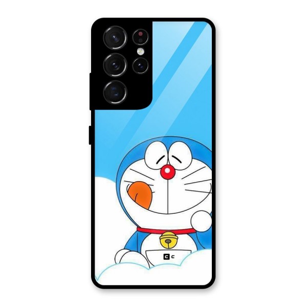 Doremon On Clouds Glass Back Case for Galaxy S21 Ultra 5G