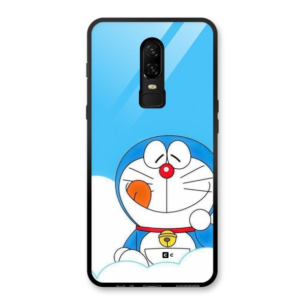 Doremon On Clouds Glass Back Case for OnePlus 6