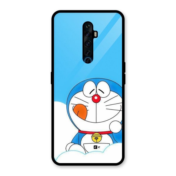 Doremon On Clouds Glass Back Case for Oppo Reno2 F