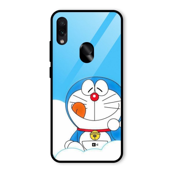 Doremon On Clouds Glass Back Case for Redmi Note 7