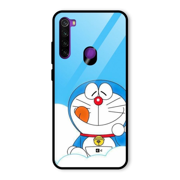 Doremon On Clouds Glass Back Case for Redmi Note 8