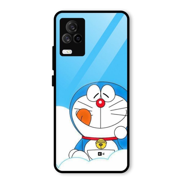 Doremon On Clouds Glass Back Case for Vivo iQOO 7 Legend 5G