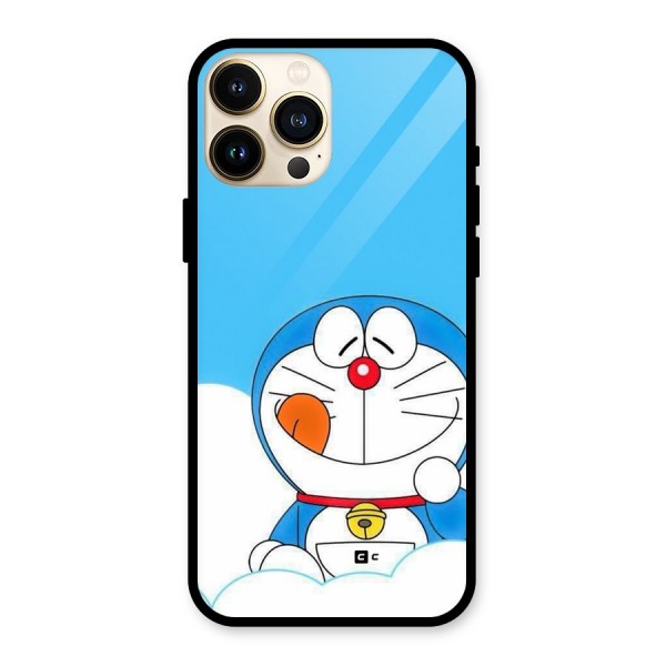 Doremon On Clouds Glass Back Case for iPhone 13 Pro Max