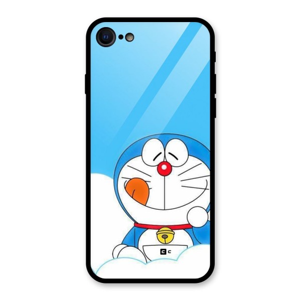 Doremon On Clouds Glass Back Case for iPhone 8