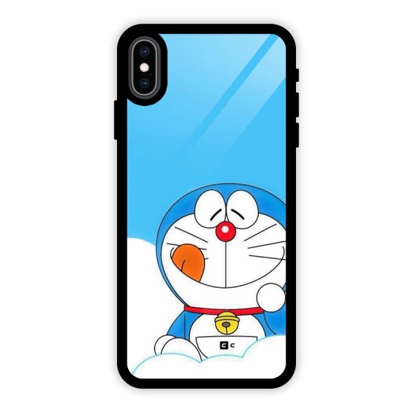 Doremon On Clouds Glass Back Case for iPhone XS Max