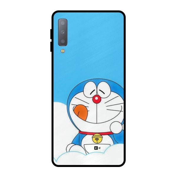 Doremon On Clouds Metal Back Case for Galaxy A7 (2018)