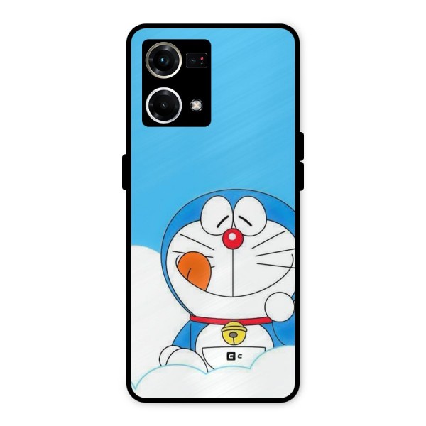 Doremon On Clouds Metal Back Case for Oppo F21 Pro 4G