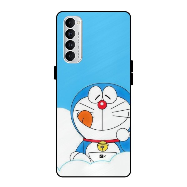 Doremon On Clouds Metal Back Case for Oppo Reno4 Pro