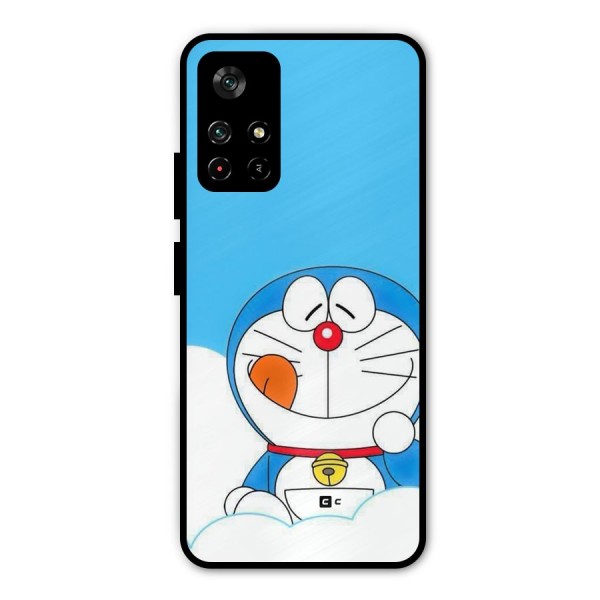 Doremon On Clouds Metal Back Case for Poco M4 Pro 5G