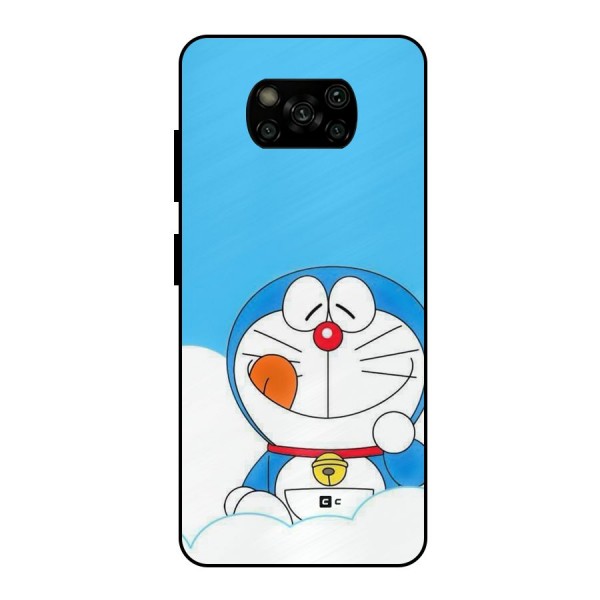 Doremon On Clouds Metal Back Case for Poco X3