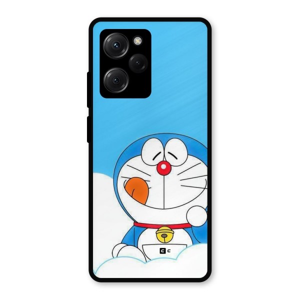 Doremon On Clouds Metal Back Case for Poco X5 Pro
