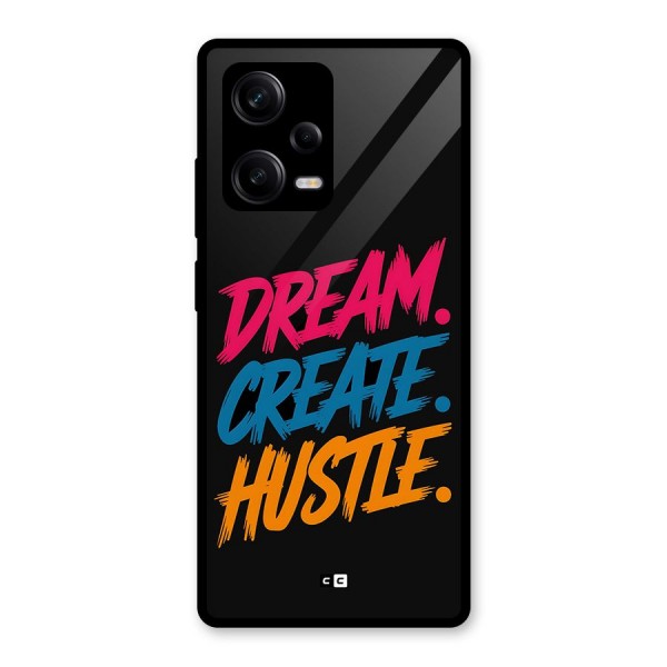 Dream Create Hustle Glass Back Case for Redmi Note 12 Pro