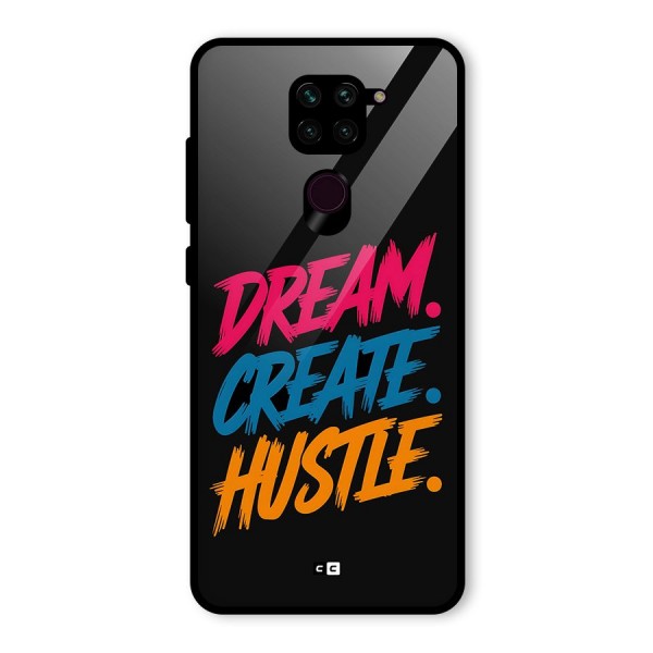 Dream Create Hustle Glass Back Case for Redmi Note 9