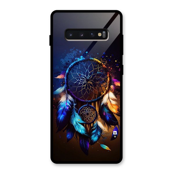Dream Feather Glass Back Case for Galaxy S10 Plus