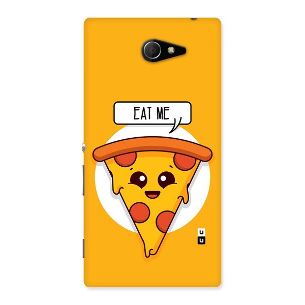 Eat Me Cute Pizza Slice Back Case for Sony Xperia M2