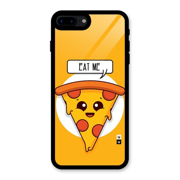 Eat Me Cute Pizza Slice Glass Back Case for iPhone 8 Plus