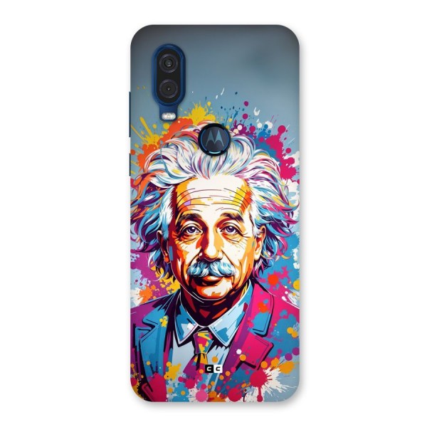 Einstein illustration Back Case for Motorola One Vision