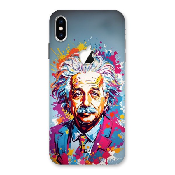 Einstein illustration Back Case for iPhone XS Max Apple Cut