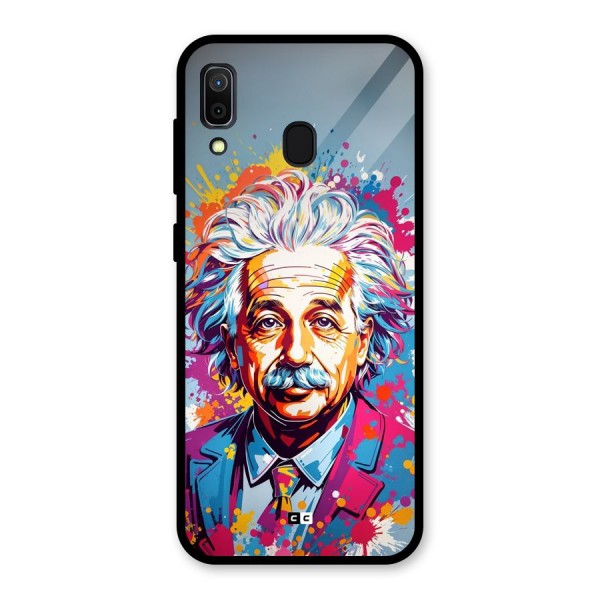 Einstein illustration Glass Back Case for Galaxy A30